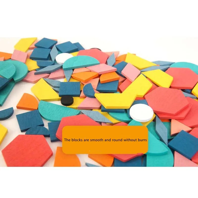 180-Piece Montessori Wooden 3D Geometric Shape Puzzle | Early Education Toy for Kids Aged 3-12