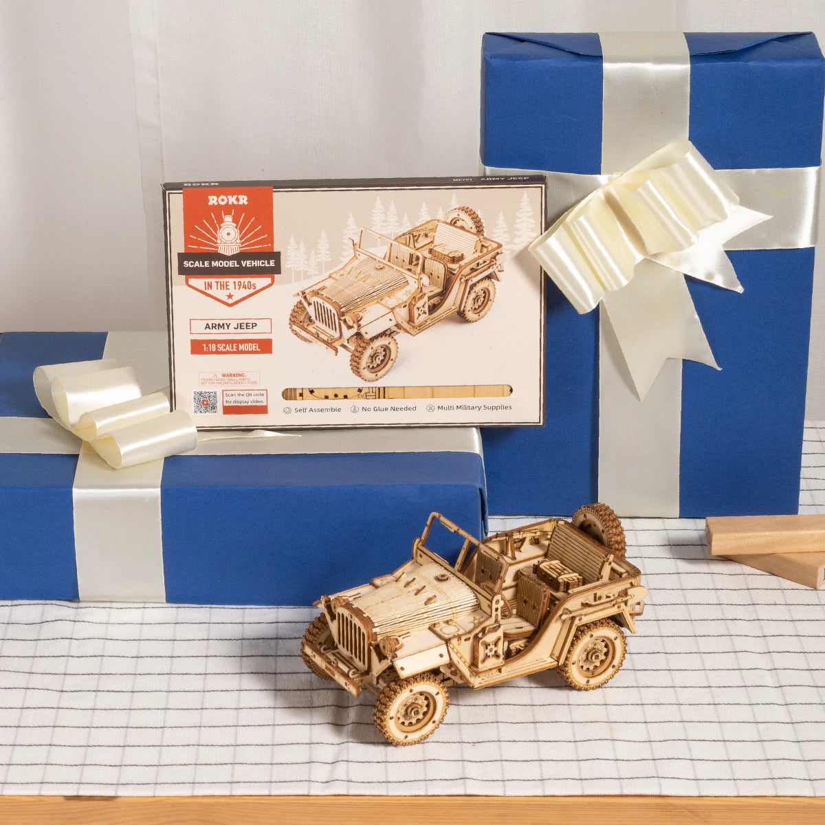 Get Up to 25% Off on 3D Puzzle Movable Steam Train, Car, Jeep Assembly Toy – Perfect Gift for Children and Adults! Wooden Model Building Block Kits!