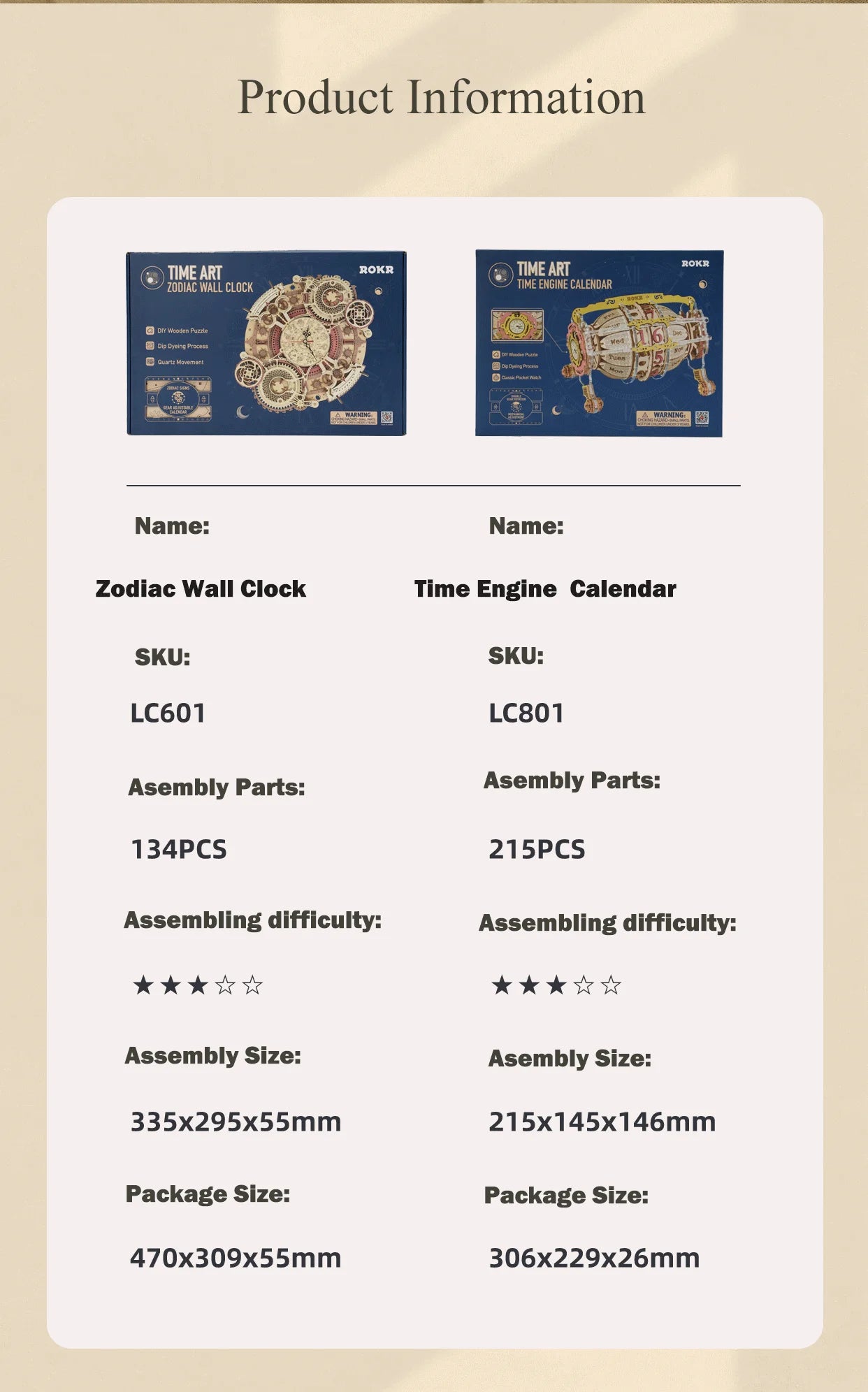 Special Discounts up to 25% on Zodiac Wall Clock: TIME ART 3D Wooden Puzzle Model Kit – Perfect DIY Gift for Teens and Adults!