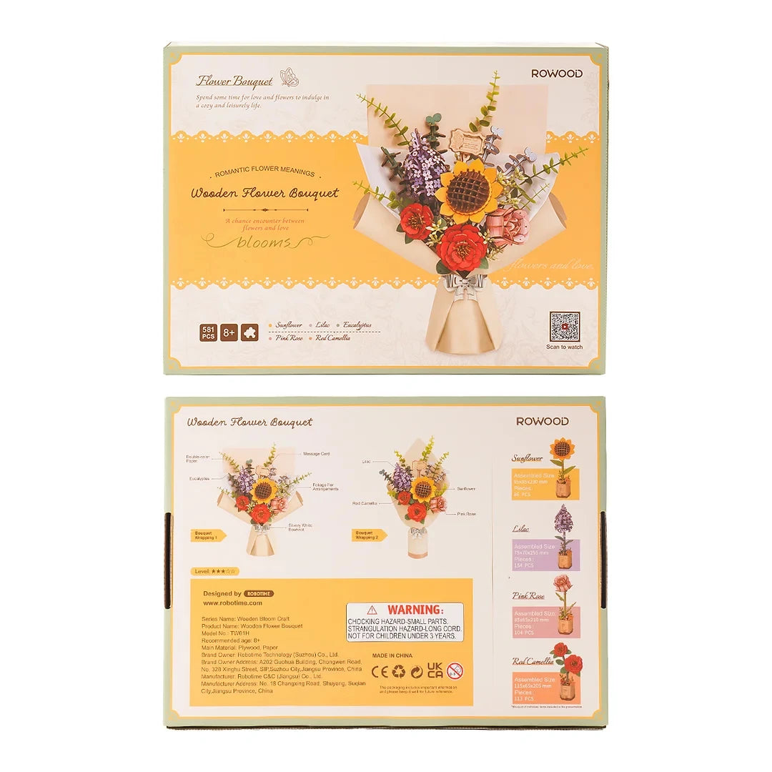 DIY Wooden Flower Bouquet: Beautiful Handmade Gift! Eco-Friendly Materials, 3D Puzzle for Girlfriends’ Decor. Exclusive Discounts up to 25%!