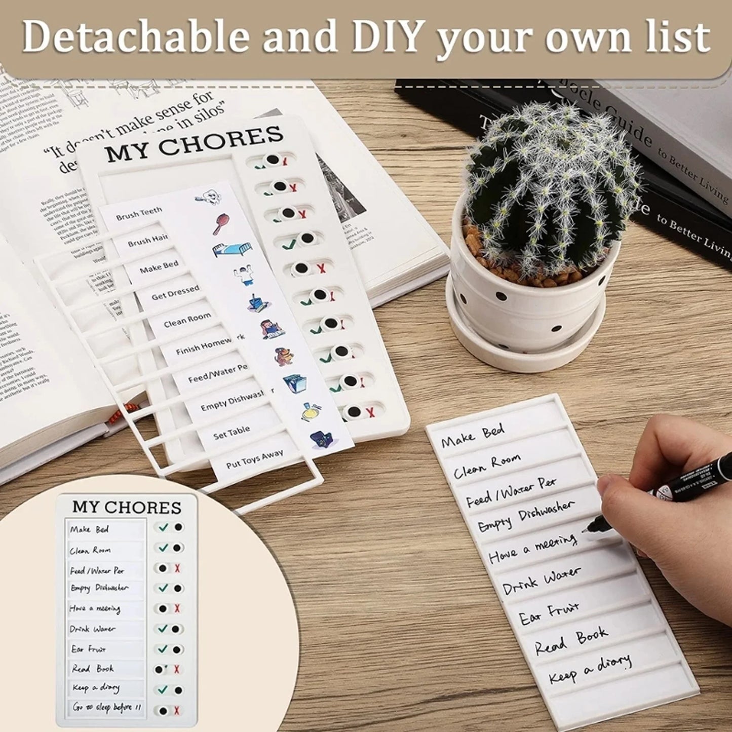 Reusable My Chores Checklist – Daily Planner Memo Board for Kids