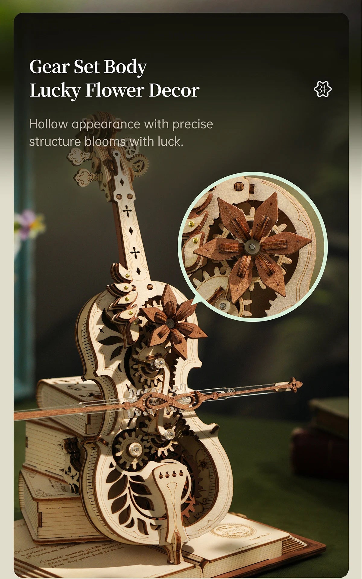 Get Up to 25% Off on 3D Wooden Puzzle Magic Cello Mechanical Music Box – Fun and Creative Toys for Teens and Adults!
