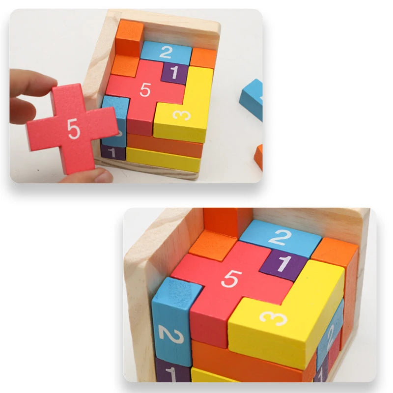Colorful Wooden Block Puzzles & Luban Lock Cubes | Fun 3D Intellectual Games for Kids and Adults