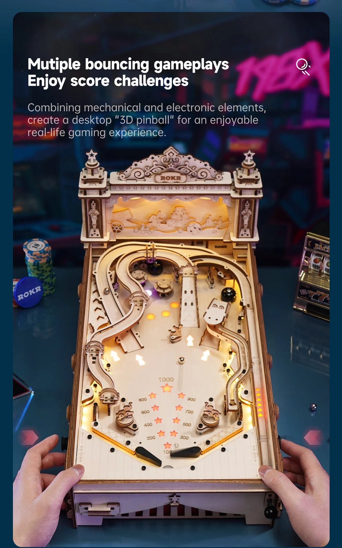 Get Up to 25% Off on 3D Pinball Machine – Vintage Style Fun for Kids, Adults, and Family Parties! Smooth Assembly 3D Wooden Puzzles!