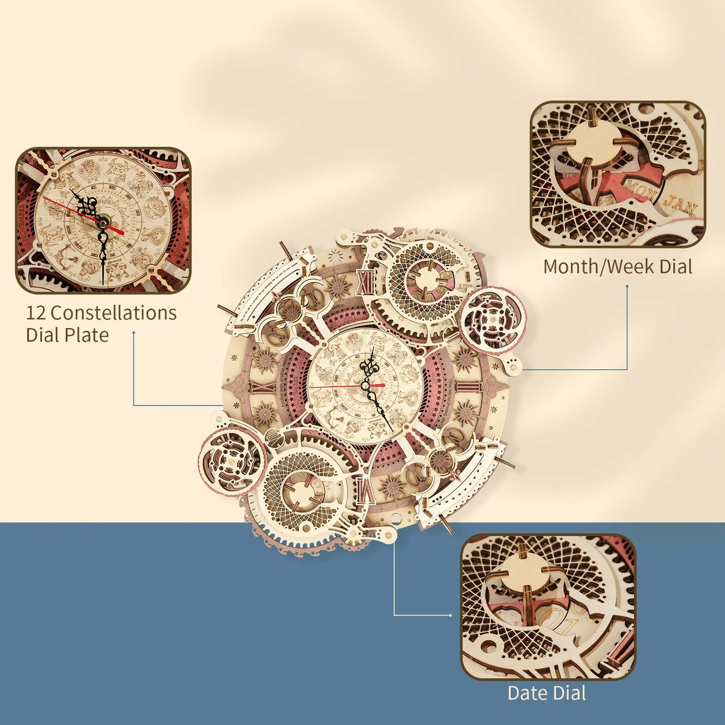 Special Discounts up to 25% on Zodiac Wall Clock: TIME ART 3D Wooden Puzzle Model Kit – Perfect DIY Gift for Teens and Adults!