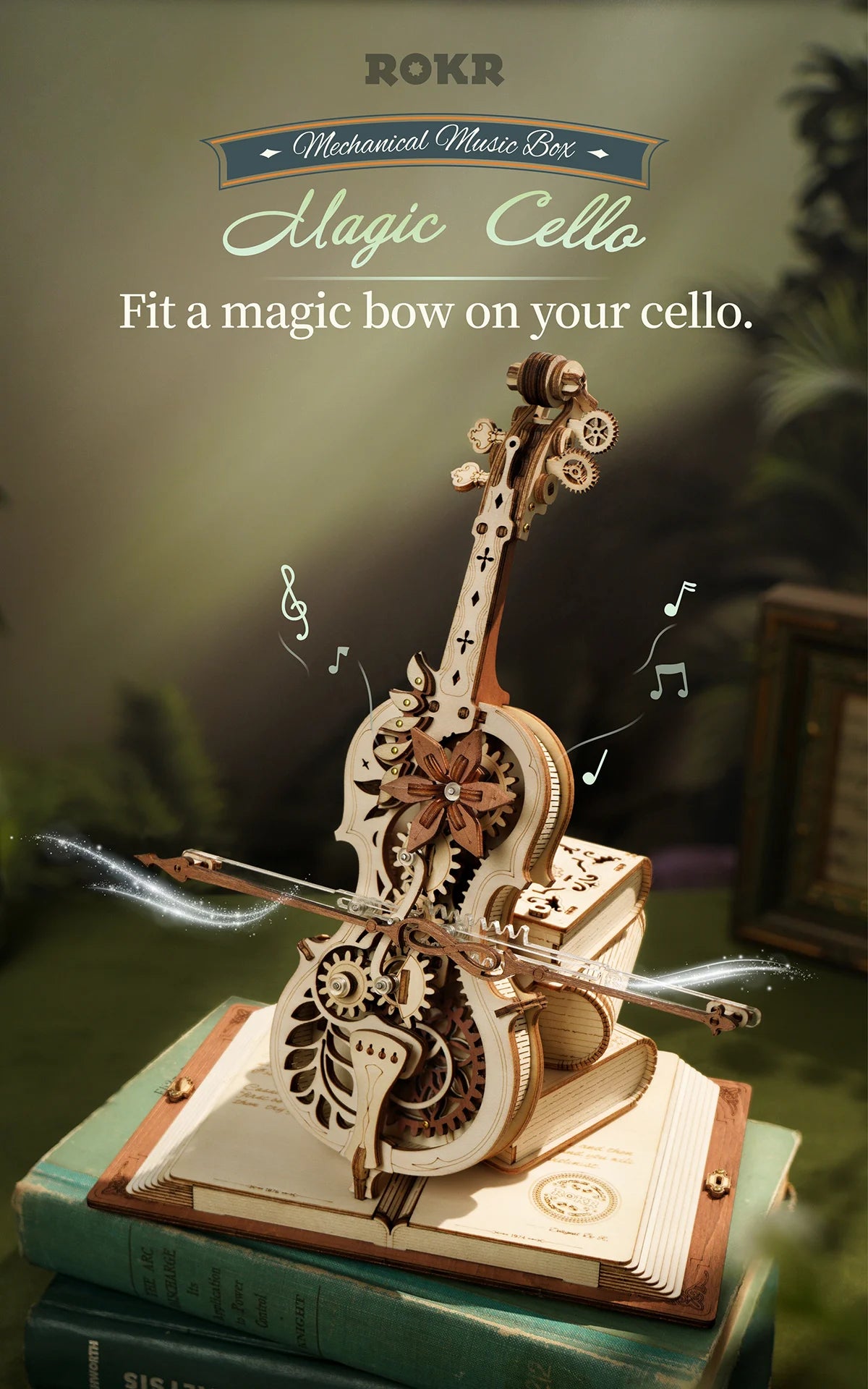 Get Up to 25% Off on 3D Wooden Puzzle Magic Cello Mechanical Music Box – Fun and Creative Toys for Teens and Adults!