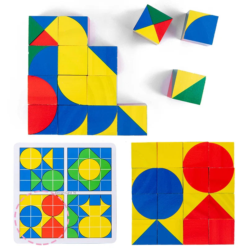 Wooden Educational Toys Cube – Space Thinking Building Blocks for Kids
