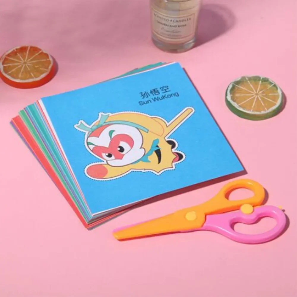 48-Piece Handmade Paper Cut Craft Set – Cartoon-Themed Creativity Kit for Kids