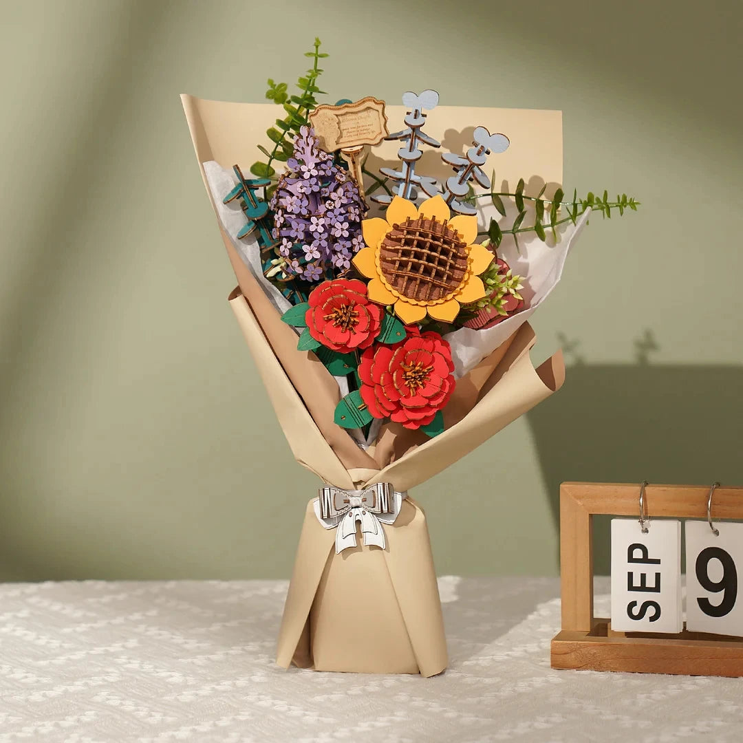 DIY Wooden Flower Bouquet: Beautiful Handmade Gift! Eco-Friendly Materials, 3D Puzzle for Girlfriends’ Decor. Exclusive Discounts up to 25%!