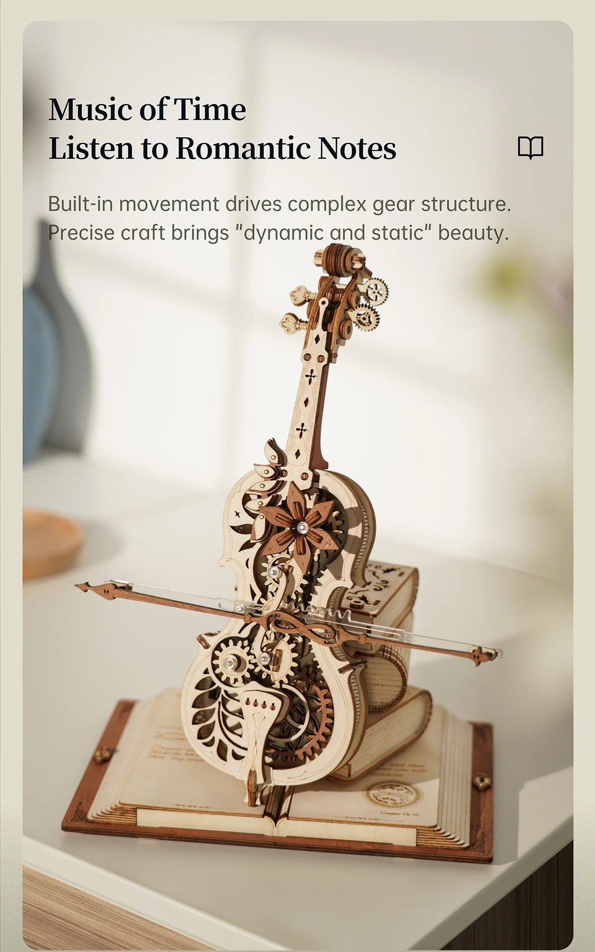 Get Up to 25% Off on 3D Wooden Puzzle Magic Cello Mechanical Music Box – Fun and Creative Toys for Teens and Adults!
