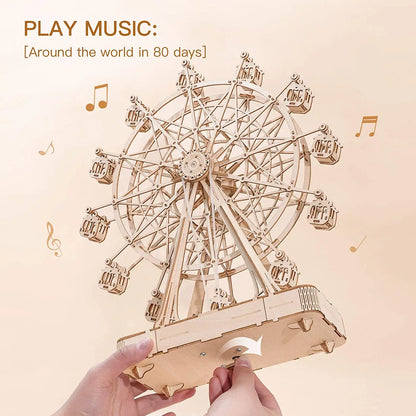 232-Piece Rotatable DIY 3D Ferris Wheel Wooden Model Kit with music– Exclusive Discounts up to 25%!