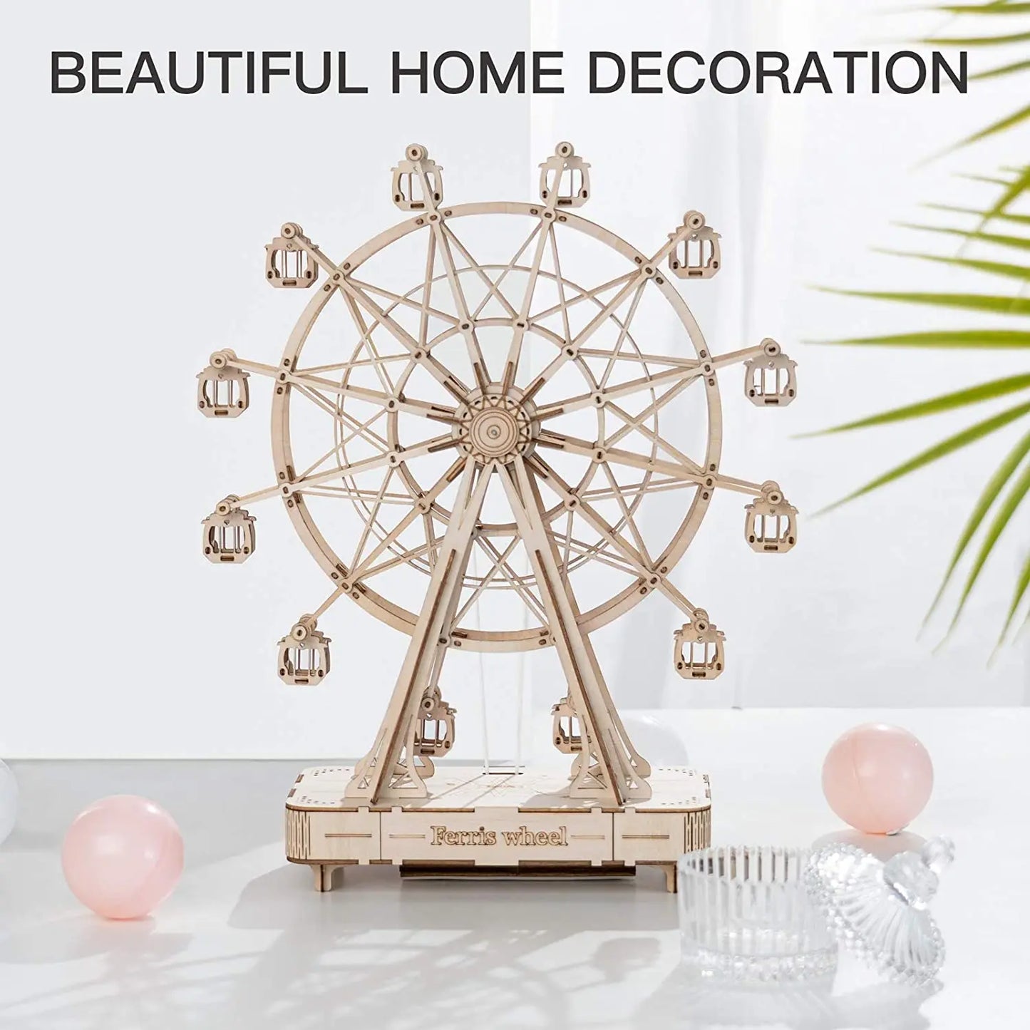 232-Piece Rotatable DIY 3D Ferris Wheel Wooden Model Kit with music– Exclusive Discounts up to 25%!