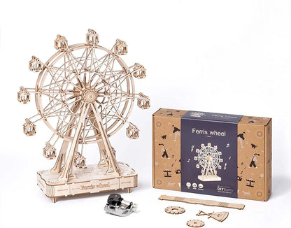 232-Piece Rotatable DIY 3D Ferris Wheel Wooden Model Kit with music– Exclusive Discounts up to 25%!