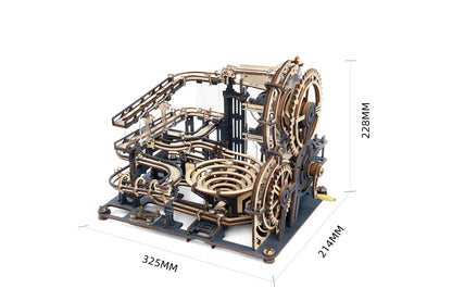 Robotime Rokr Marble Run Set 5 Kinds 3D Wooden Puzzle DIY Model Building Block Kits Assembly Toy Gift for Teens Adult Night City