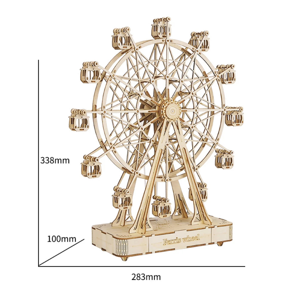 232-Piece Rotatable DIY 3D Ferris Wheel Wooden Model Kit with music– Exclusive Discounts up to 25%!