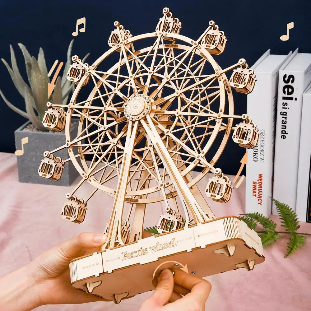 232-Piece Rotatable DIY 3D Ferris Wheel Wooden Model Kit with music– Exclusive Discounts up to 25%!