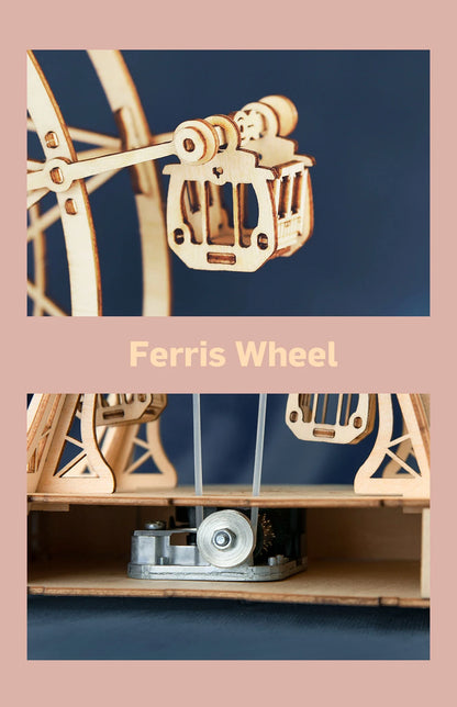 232-Piece Rotatable DIY 3D Ferris Wheel Wooden Model Kit with music– Exclusive Discounts up to 25%!