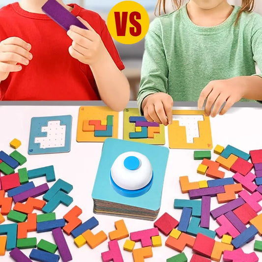 Kids' Montessori Puzzle Toys – Color & Shape Training with Tangram and Blocks