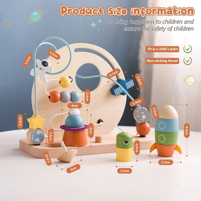 Montessori Wooden Aviation Beaded Toys – Early Learning Finger Grip Puzzle for Kids I Labyrinth Toy