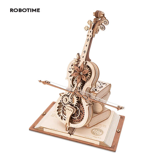 Get Up to 25% Off on 3D Wooden Puzzle Magic Cello Mechanical Music Box – Fun and Creative Toys for Teens and Adults!