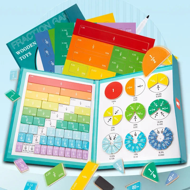 Montessori Magnetic Fraction Learning Toy – Arithmetic Aids for Kids