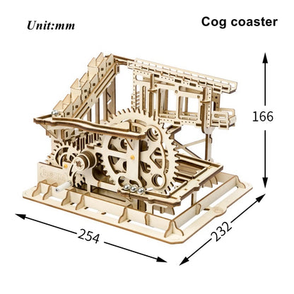 Robotime Rokr Marble Run Set 5 Kinds 3D Wooden Puzzle DIY Model Building Block Kits Assembly Toy Gift for Teens Adult Night City