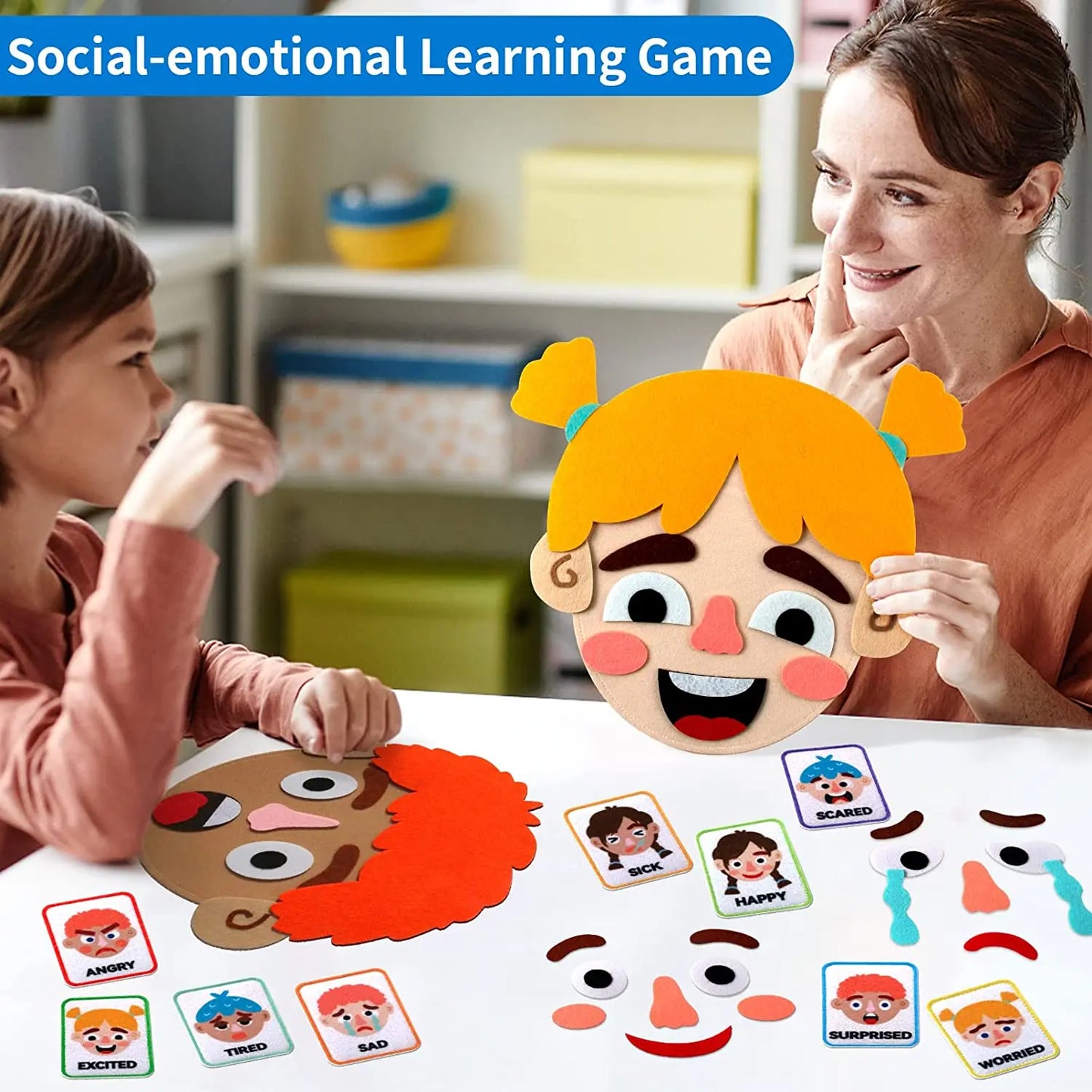 Social Emotional Learning Games – Montessori Funny Face Toys for Toddlers